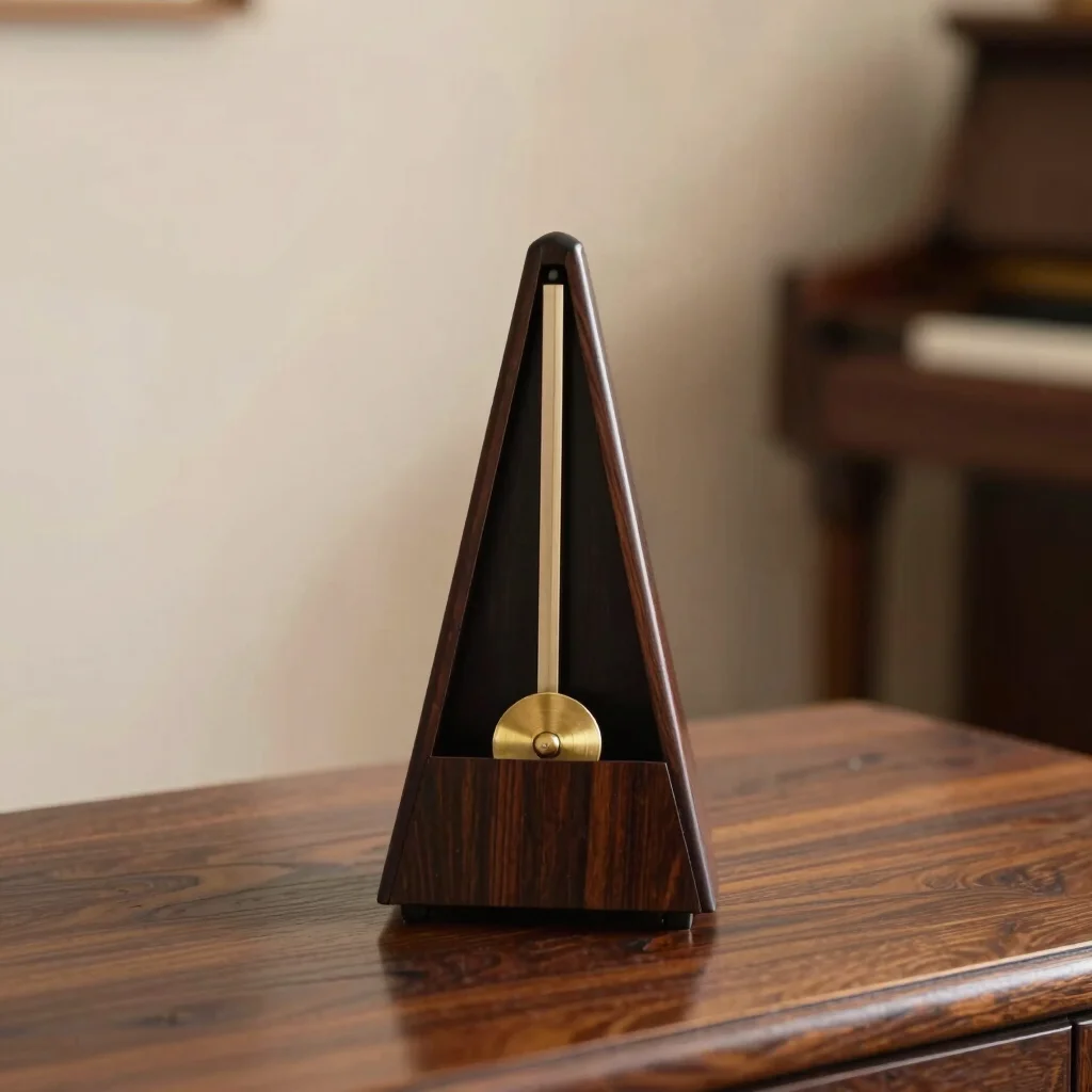 Métronome mécanique en bois d'ébène